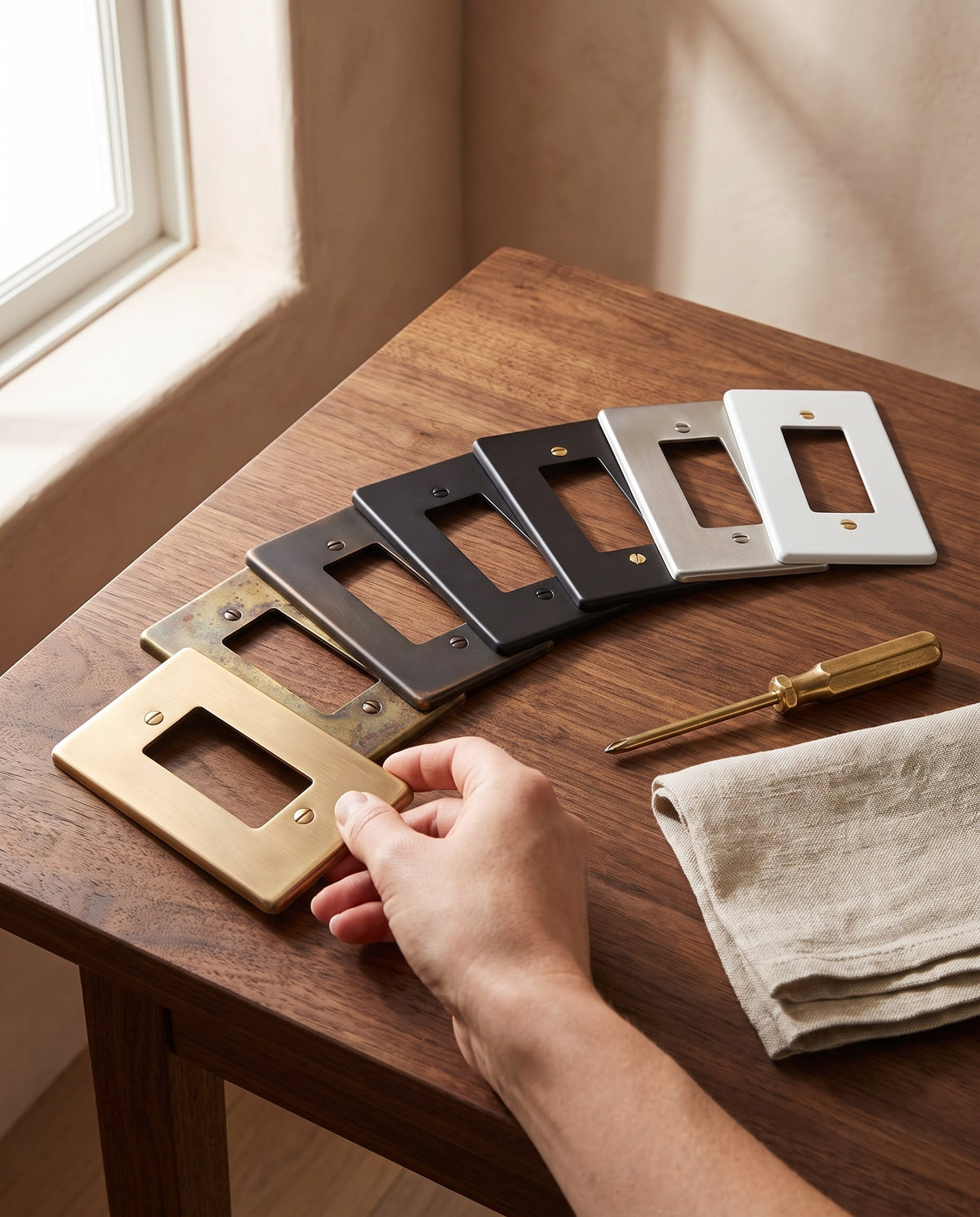 Brass Plate Sample Kit (7 Finishes) — lifestyle