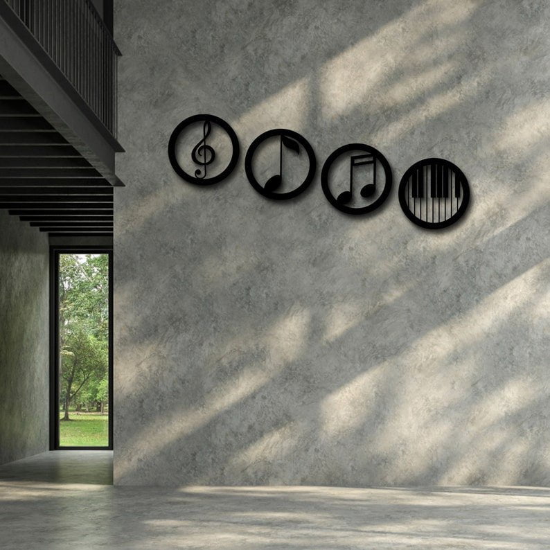 Music Orchestra Metal Wall Art (4 Pieces)