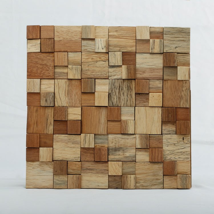 Cubbyhole Wood Mosaic Wall Panel