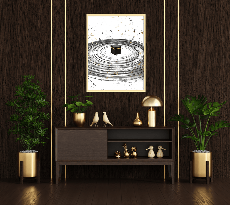 Abstract Kaaba Islamic Stretched Canvas