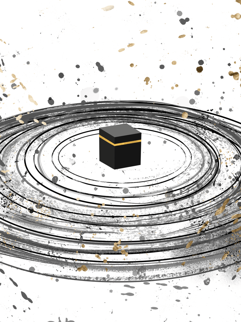 Abstract Kaaba Islamic Stretched Canvas