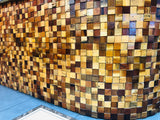 Rubiks Wood Mosaic Wall Panel