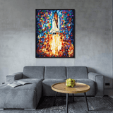 Rocket Blast Off Abstract Art Stretched Canvas