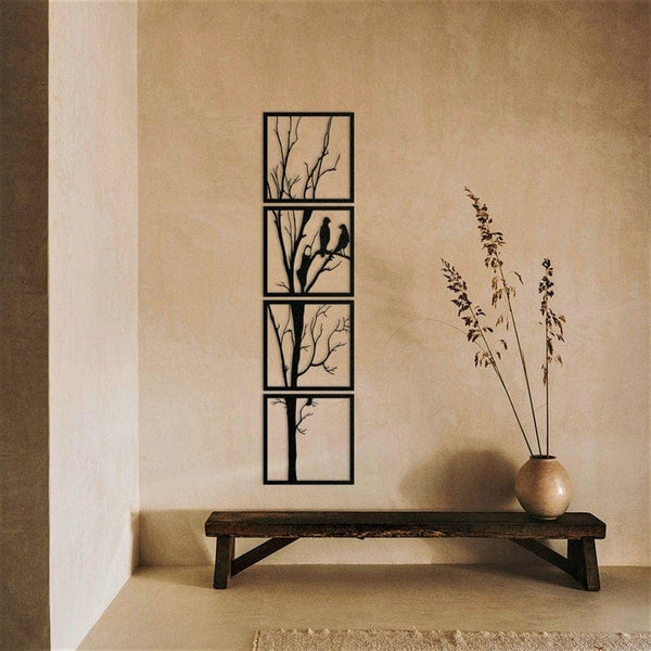Tree and Branch Metal Wall Art (4 Pieces)