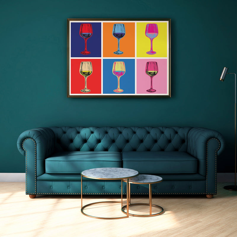 Wine Glass Pop Art Illustration