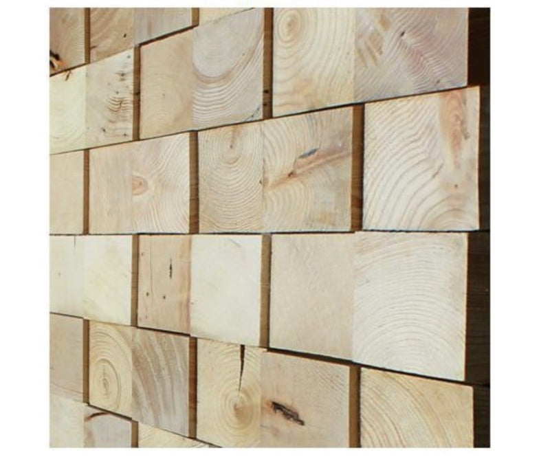 Shikaku 3D Wood Wall Panel - Light Brown Tone (Set of 4 or 12)