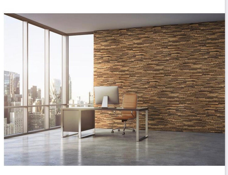 Textured Wood Wall Panel - Brown Tones (Set of 4 or 12)