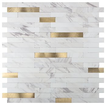 Marble Gold Finger Mosaic Tile Decal (Set of 22)