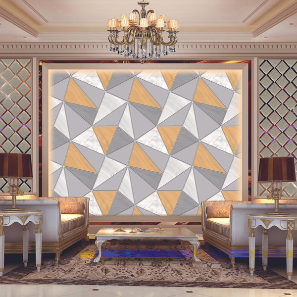 Triangle Geometric Styled Suede Wallpaper