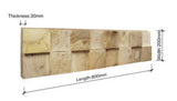 Shikaku 3D Wood Wall Panel - Light Brown Tone (Set of 4 or 12)