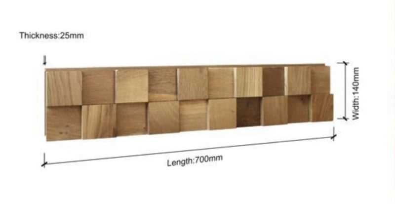 Blocks 3D Wood Wall Panel - Brown Tone (Set of 4 or 12)