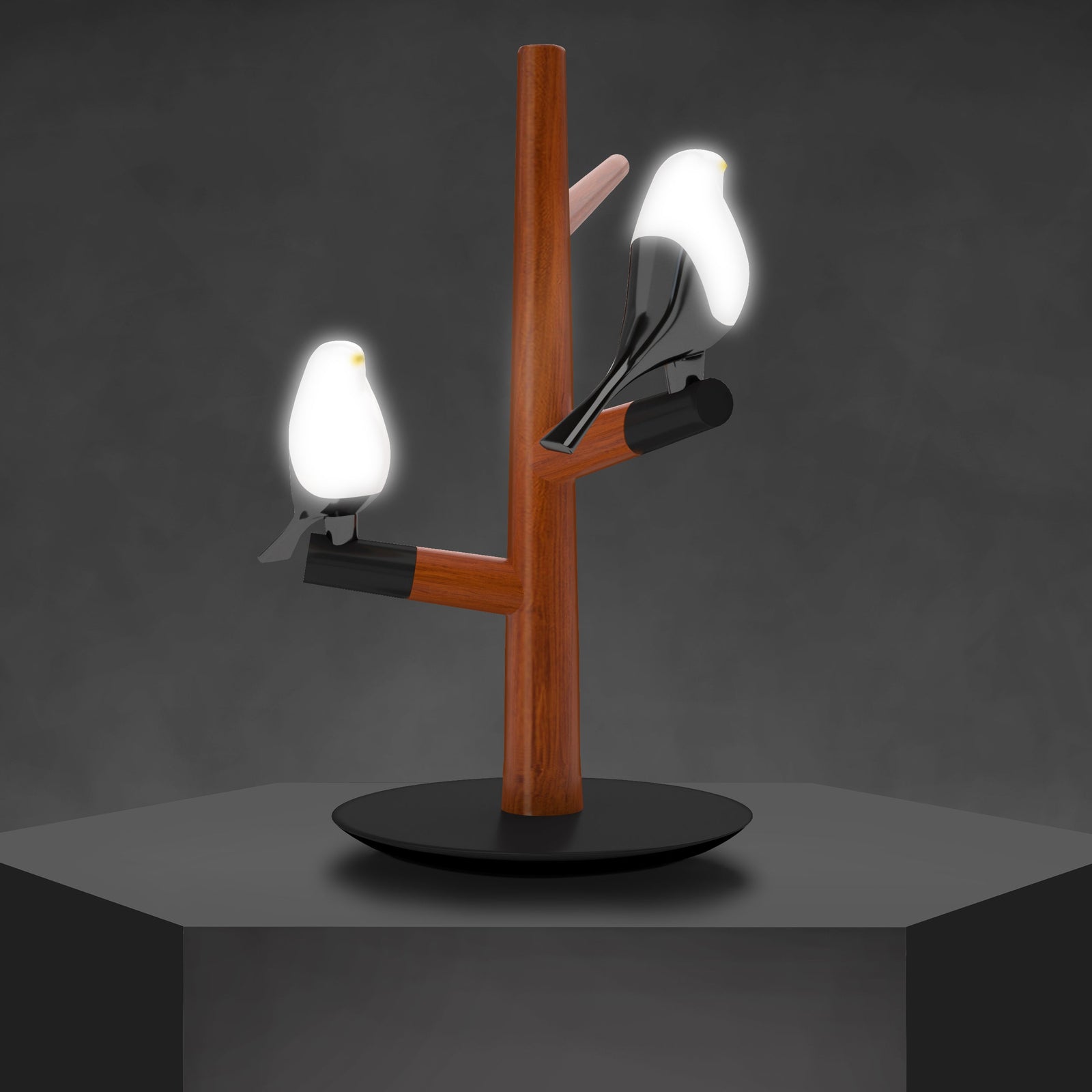 Bird s Lamp Dimmable Table Lamp with Wireless Charger and Articture