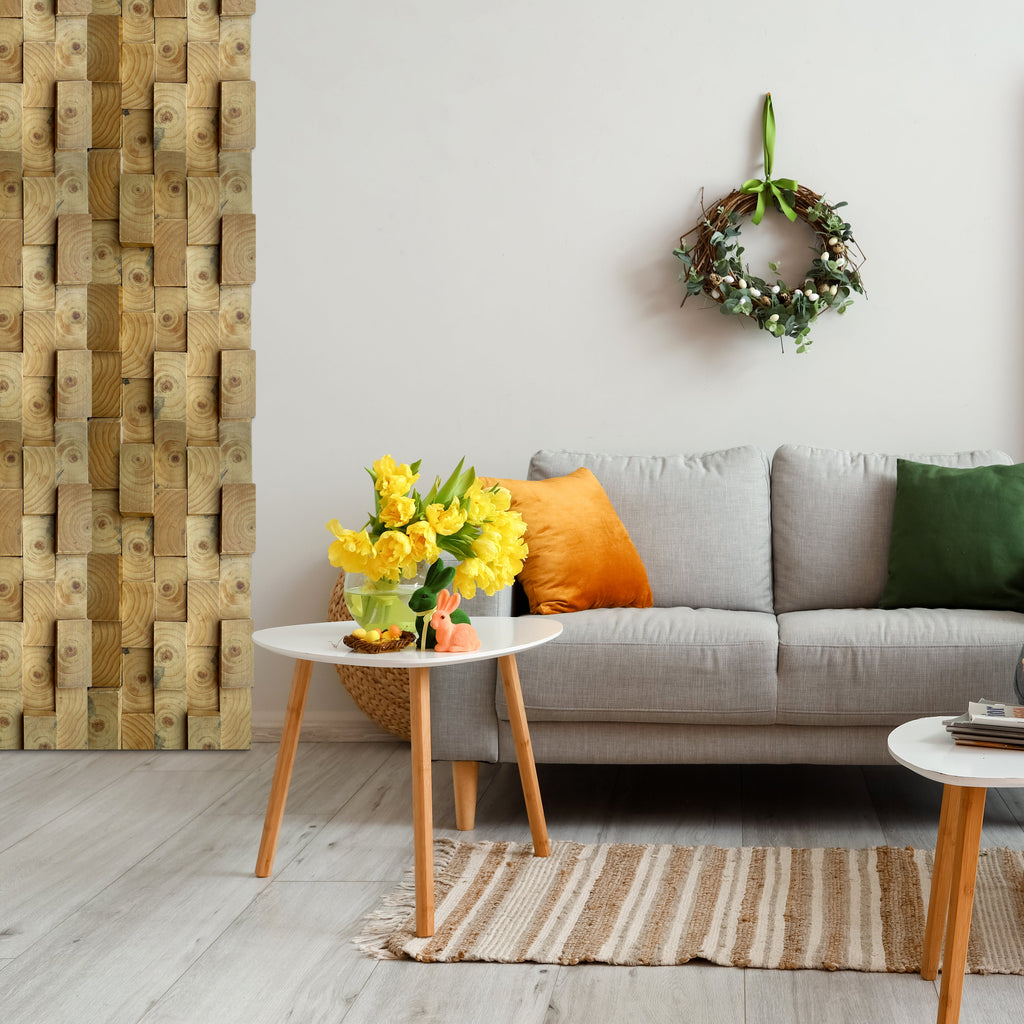 Brickwork Wood Mosaic Wall Panel – Articture
