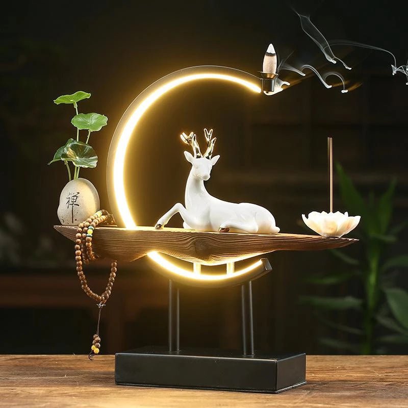 White Deer Incense Burner Lamp  Modern Table Lamp – Articture