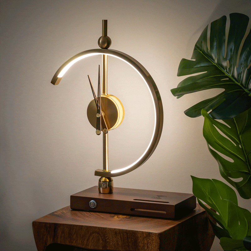 Study lamp with 2024 clock