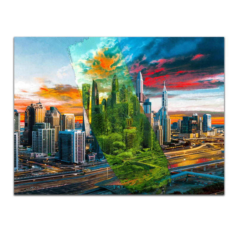 Dubai Skyline Stretched Canvas