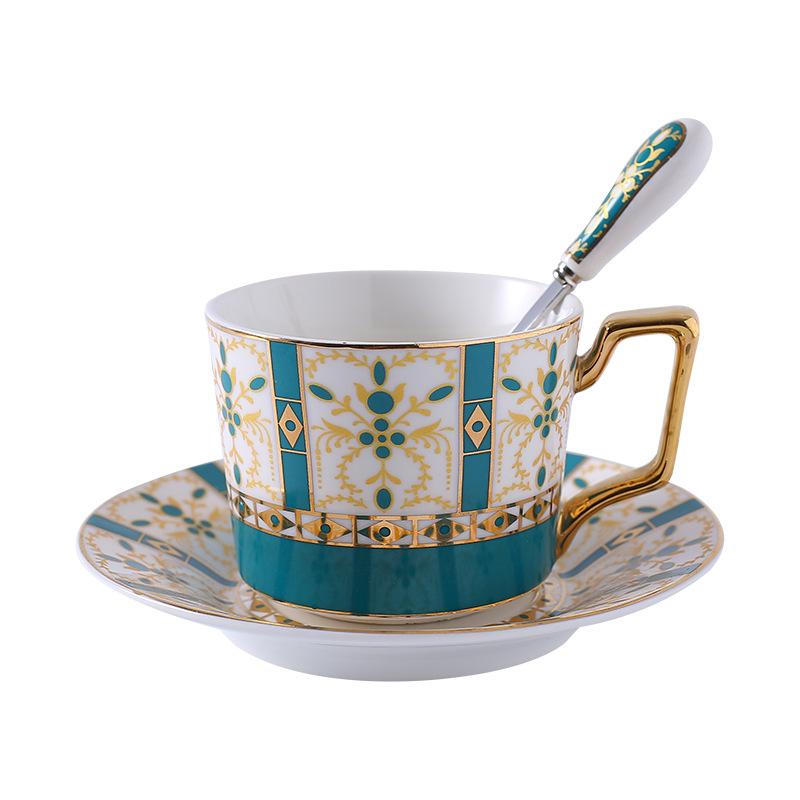 Porcelain Coffee Cup and Saucer Fancy Shaped Teacup 