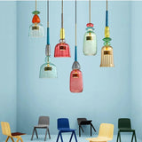 Vintage Colored Glass Pendant Light