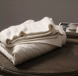 Cream Knit Cashmere Blanket Throw