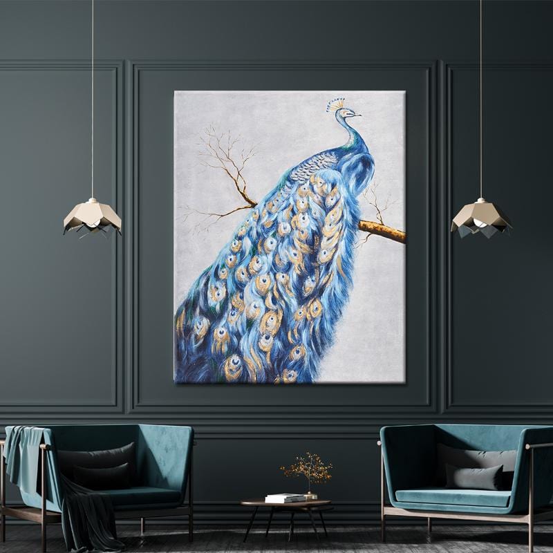 Peacock Feathers Stretched Canvas