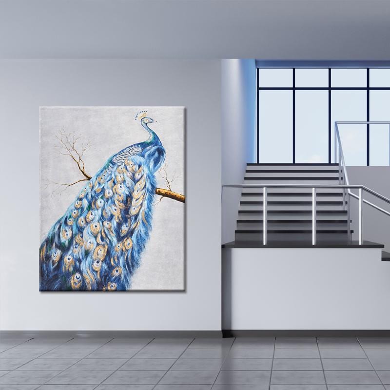 Peacock Feathers Stretched Canvas