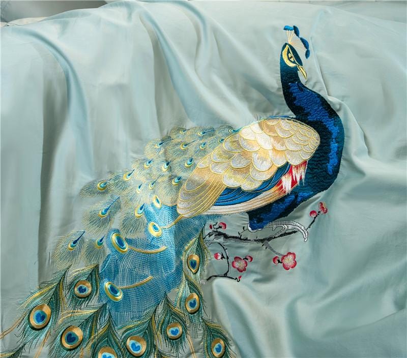 Peacock Rue Teal Duvet Cover Set (Egyptian Cotton) – Articture