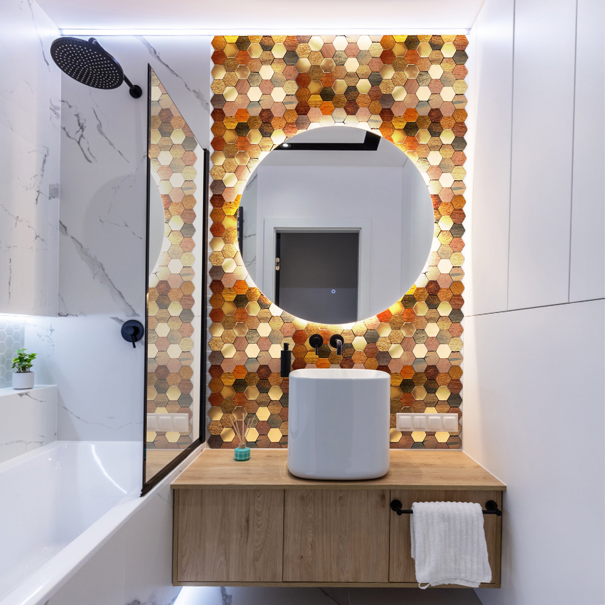 Hexad Wood Mosaic Wall Panel – Articture