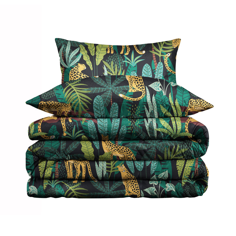 Leopard Green Duvet Cover Set (Egyptian Cotton)