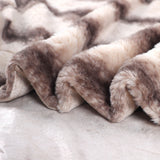Browned Faux-Fur Blanket Throw