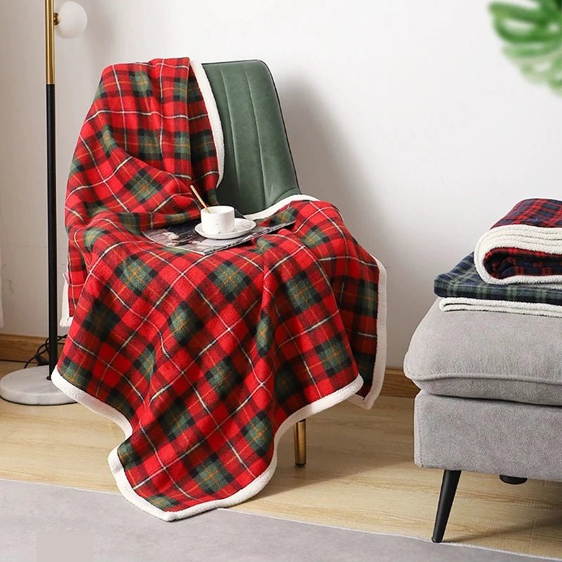 Flannel Fleece Sherpa Christmas Throw Christmas Throw Blankets Red
