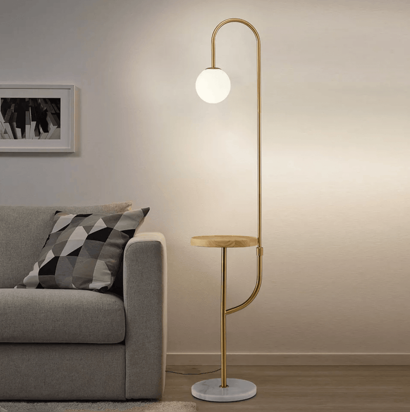 Hyde Floor Lamp with Side Table & Wireless Phone Charging
