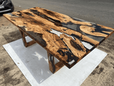 Clear Smoke Solid Wood Epoxy Table