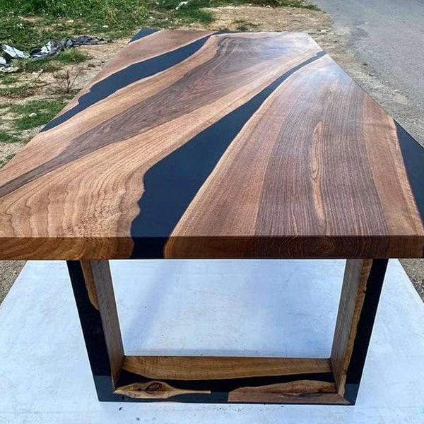 Black walnut black on sale epoxy table