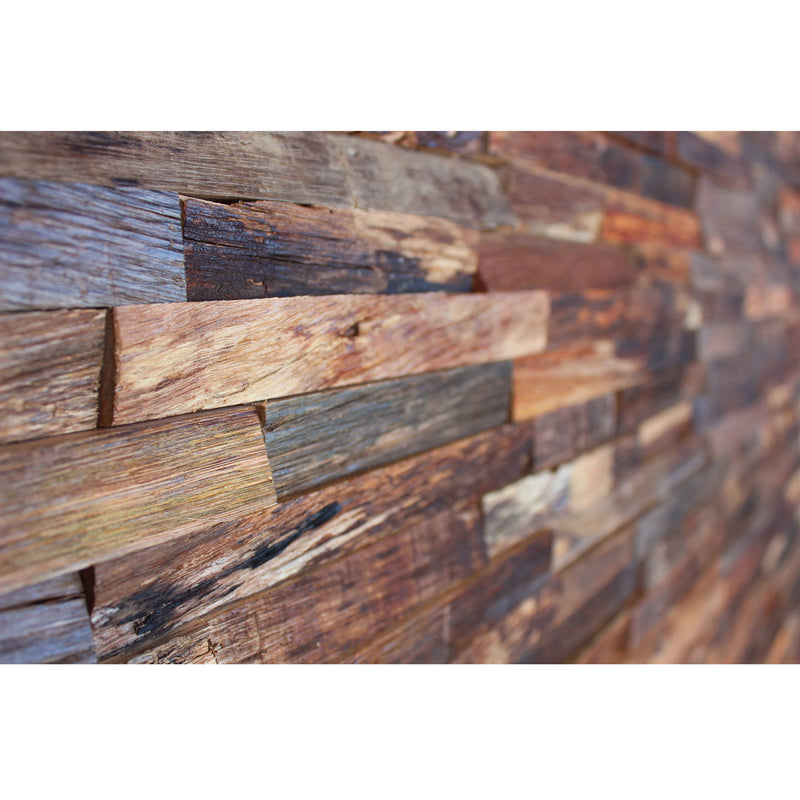 Haku 3D Wood Wall Panel - Brown/Grey Tones (Set of 4 or 12)