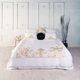 Ivy Gold Forest White and Gold Duvet Cover Set (Egyptian Cotton)