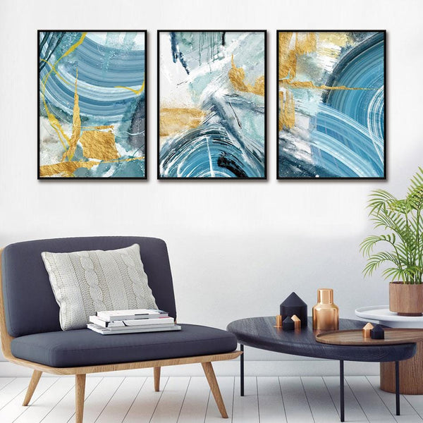 Teal Of Swirls Stretched Canvas
