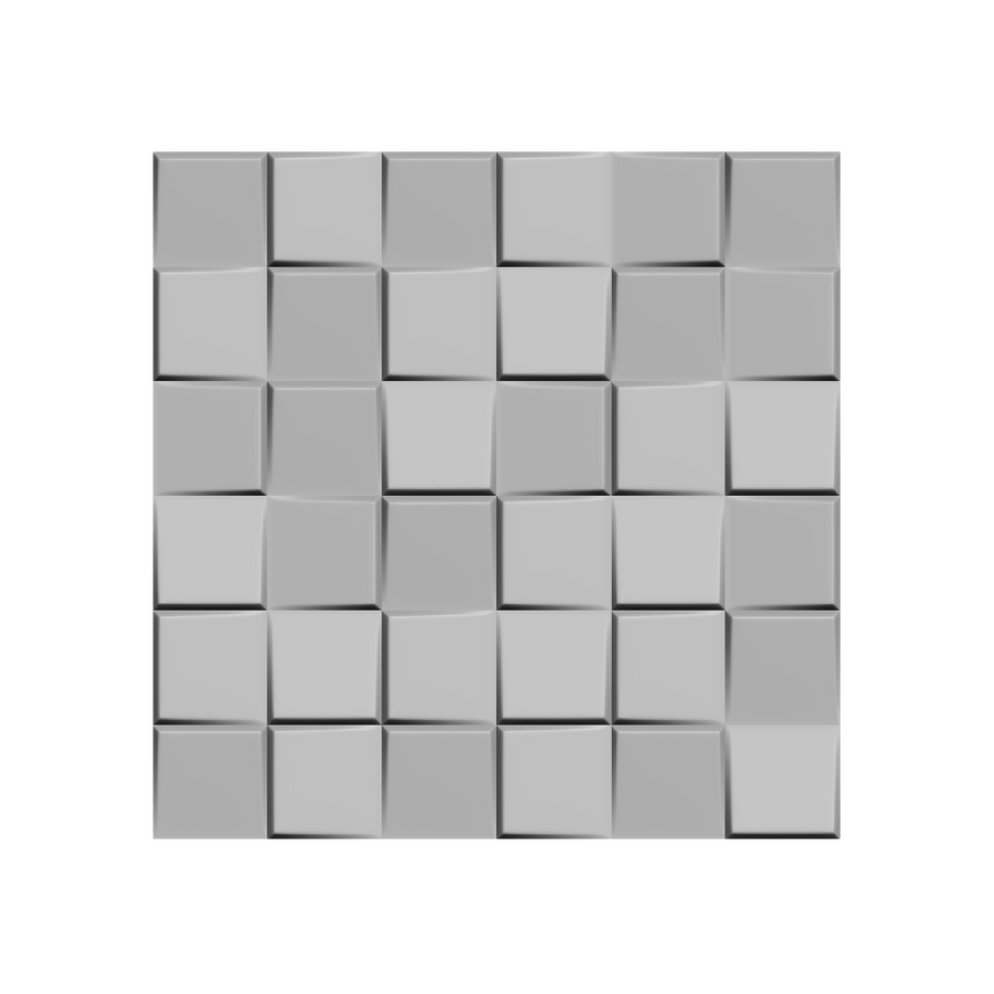 Ubiquitous Square 3D Leather Wall Panel in Grey