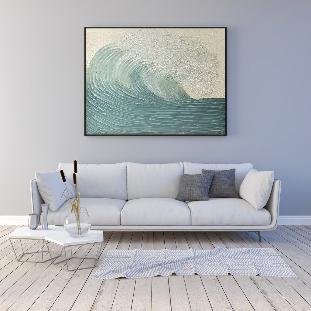 A wave💙  Texture art, Round canvas, Painting