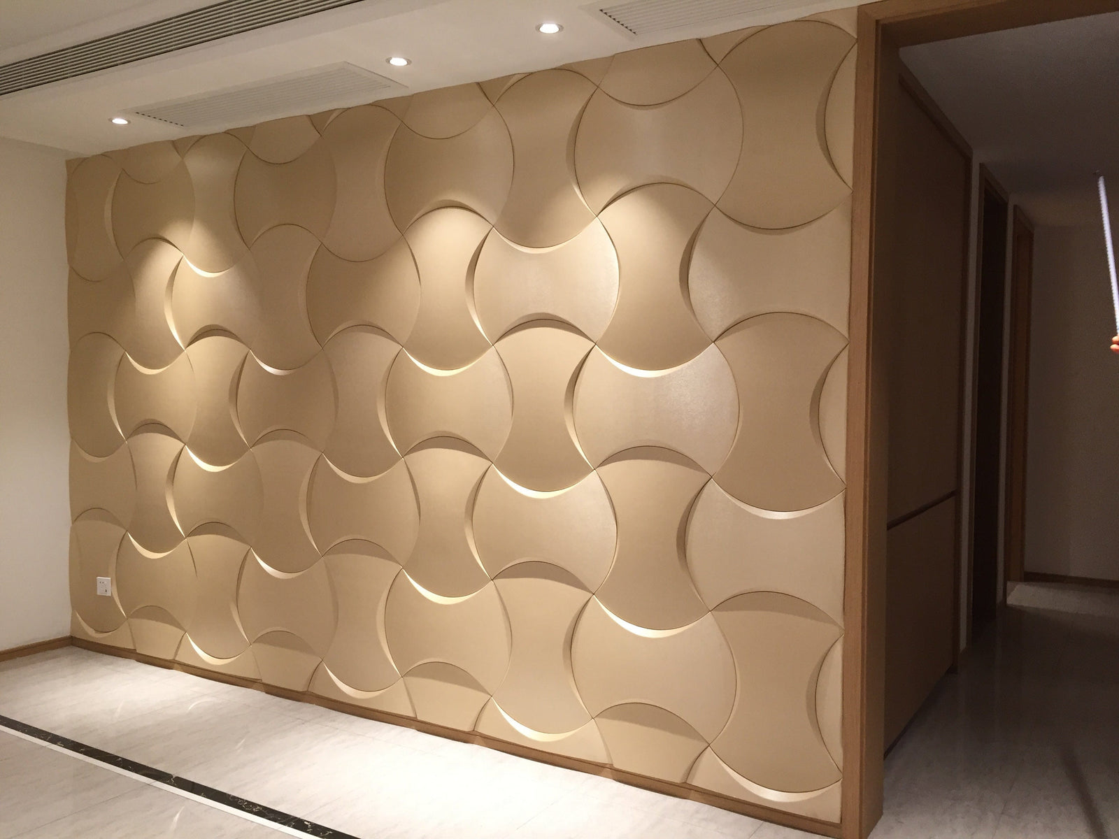 Coco Geometric 3D Leather Wall Panel