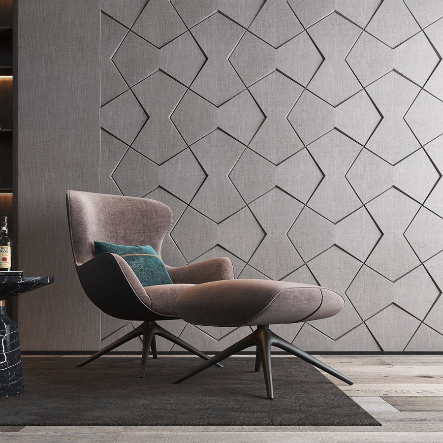 Bowtie Geometric 3D Leather Wall Panel