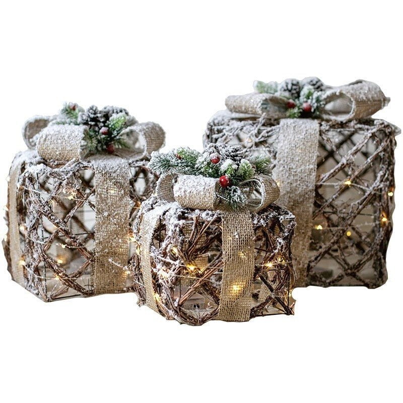 Christmas Lighted Gift Boxes (Set of 3)