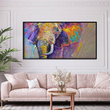 Elephant Abstract Art Stretched Canvas