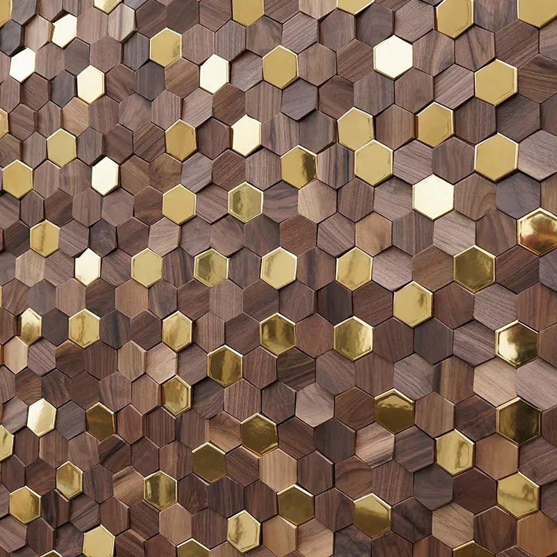 Hexad Wood Mosaic Wall Panel – Articture