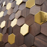 Hexad Wood Mosaic Wall Panel