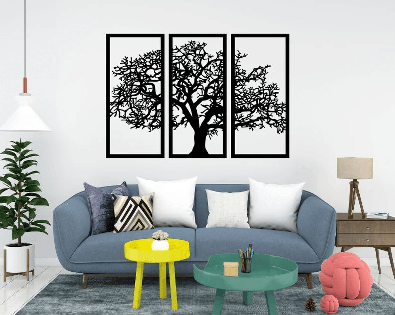 Tree of Life Metal Wall Art (3 Pieces)