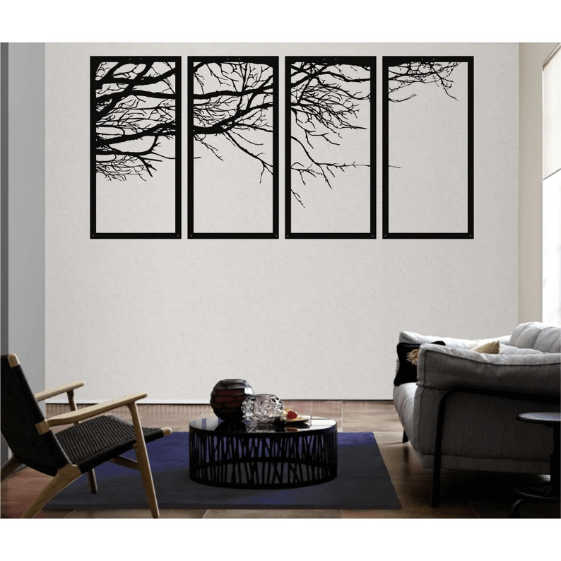 Branch Tree of Life Metal Wall Art (4 Pieces)