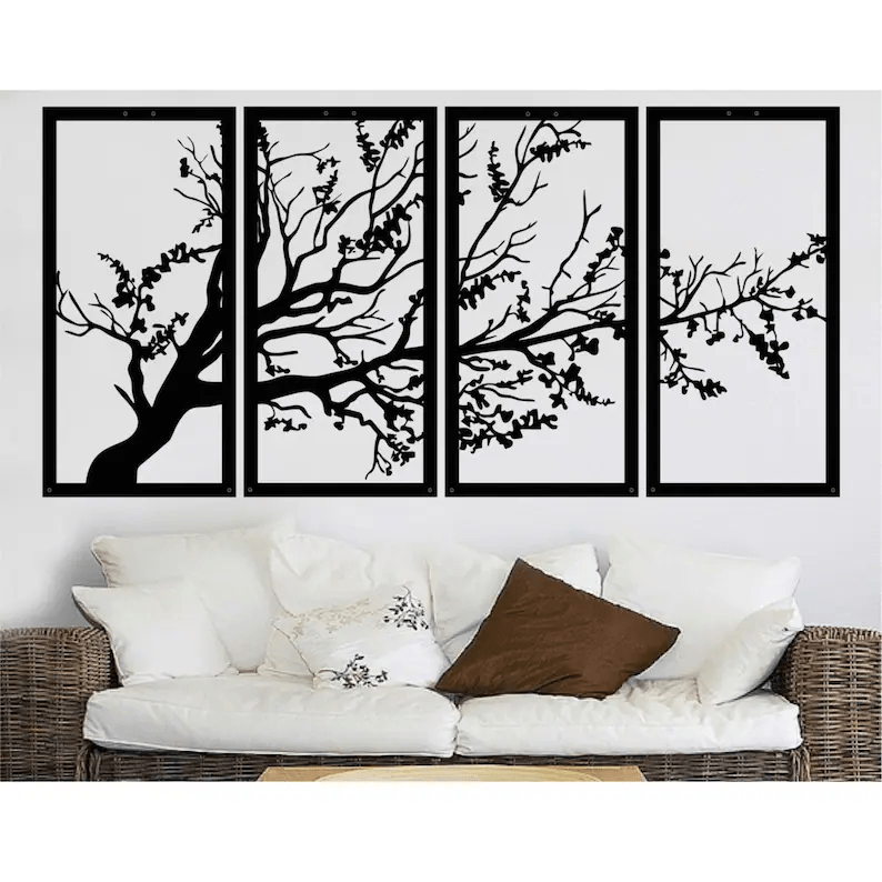 Tree of Life Metal Wall Art (4 Pieces)