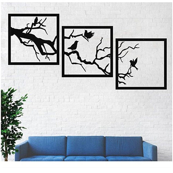 Birds on Branch Metal Wall Art (3 Pieces)