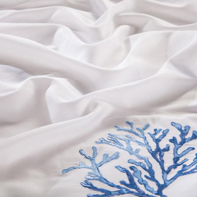 Blue Coral Duvet Cover Set (Long-staple Sateen Cotton)