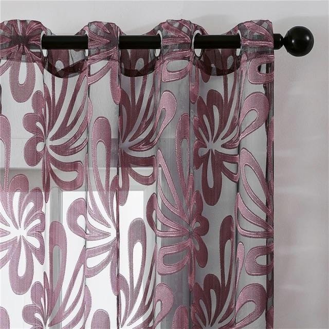 Splash Ring Purple Sheer Curtain